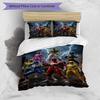 Parure de lit 3 pièces avec housse de couette (1*Housse de couette + 2*Taie d'oreiller, sans noyau),Ensemble de literie imprimé Mighty Morphin Power Rangers, Décor de chambre à coucher, Toutes saisons, Anniversaire
