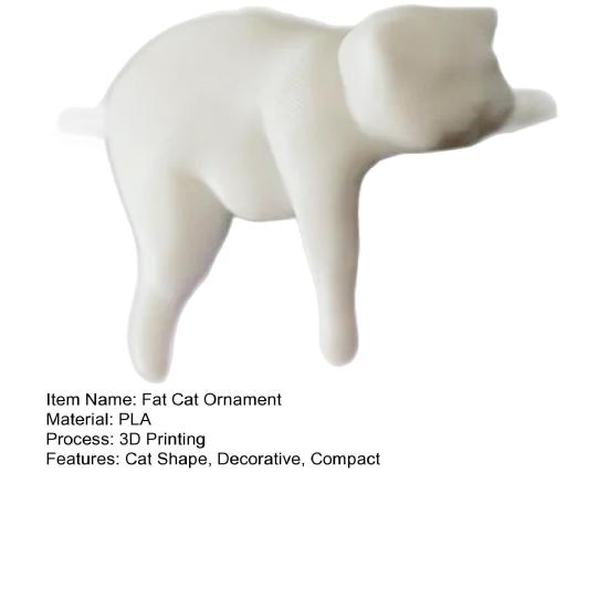 Ozdoba Leniwy Gruby Kot Drukowanie 3D Realistyczny Design Figurka Kota PLA Realistyczna Statuetka Zwierzęca Dekoracja Kotka