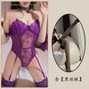 Sexy Underwear Purple Lace Suspenders Low Chest Thin Temptation Straps Bow Small Chest Big Gathering Women