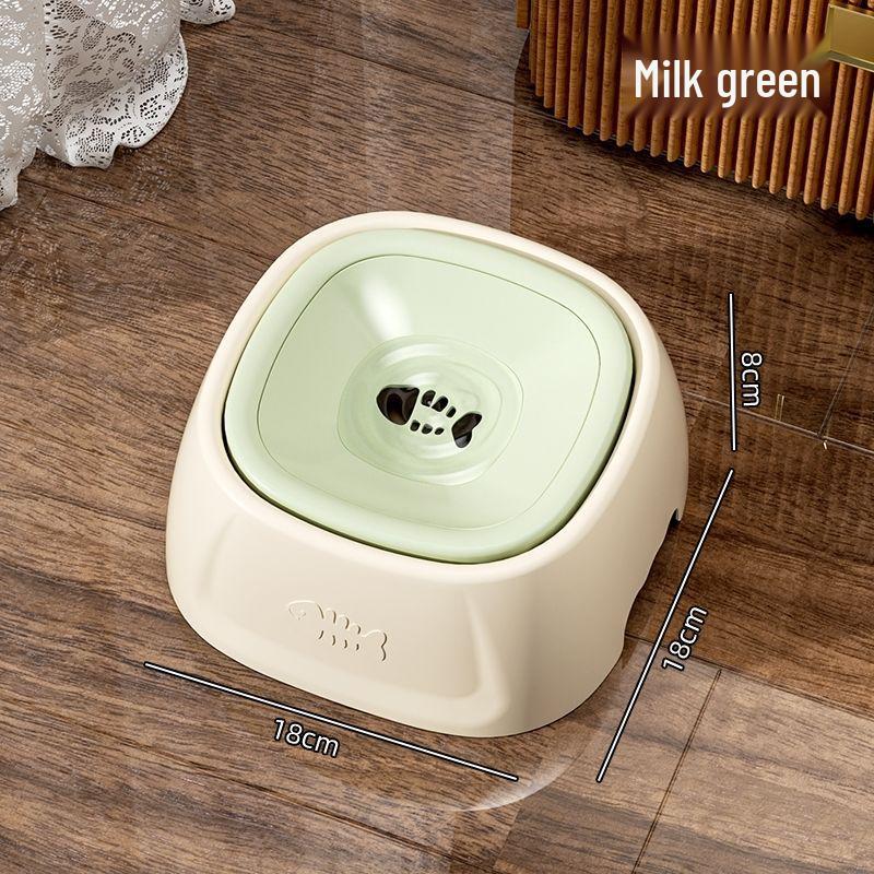 Cartoon Anti-Spill Water Bowl for Cats and Small Dogs - Large Capacity, No Plug Design