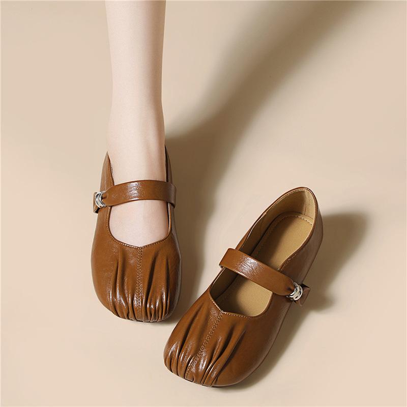 Soft-soled Mary Jane Single Shoes Are Gentle, Small and Fresh, Small Leather Shoes, Doudou Shoes, Fashionable Spring and Summer New Flat-soled