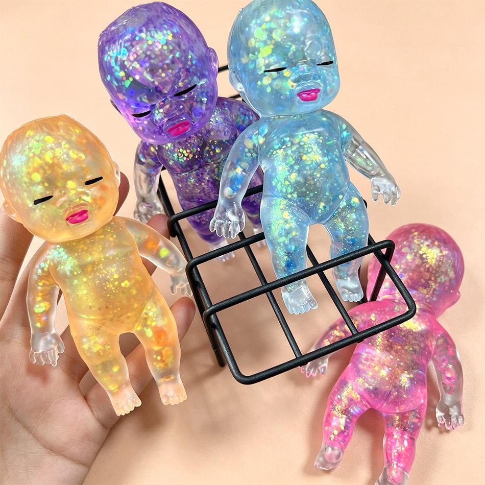 El Más Vendido Juguete Squishy de Bebé con Purpurina Juguete Fidget de Rebote Lento Alivio del Estrés Juguete Suave para Apretar Regalo Creativo Para Niños Adultos
