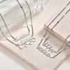Personalisierte Namenskette Silberfarben Edelstahl Benutzerdefiniertes Anhänger Gravierter Schmuck Anlaufbeständig für Frauen