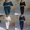 Dress 2025 Spring Knit Fabric Slim Fit Irregular Hem For Casual Wear