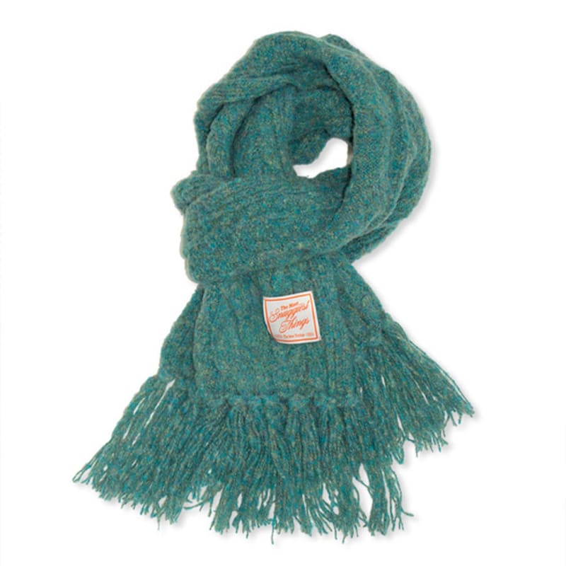 Écharpe Tricot Câbles la Plus Douce [Bleu Mousse]