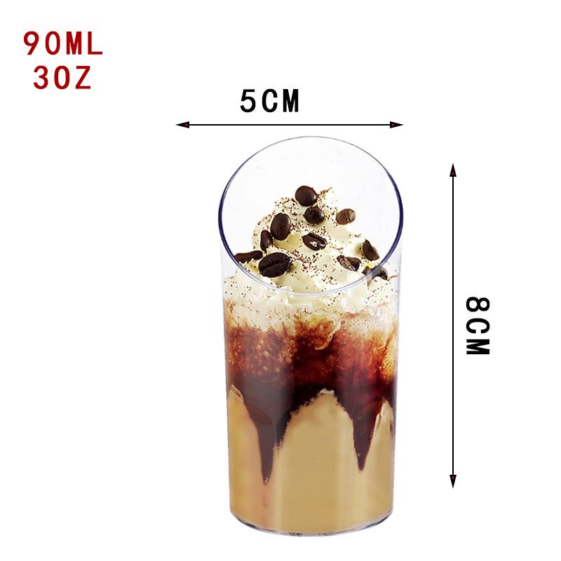 Square Transparent Disposable Dessert Cup - Perfect for Pudding, Jelly, Mousse, and Ice Cream.