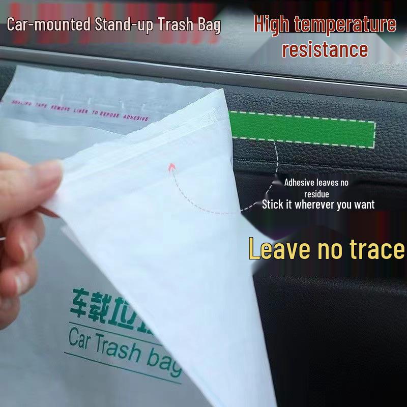 Self-Standing Plastic Trash Bag for Bathroom and Car Usage