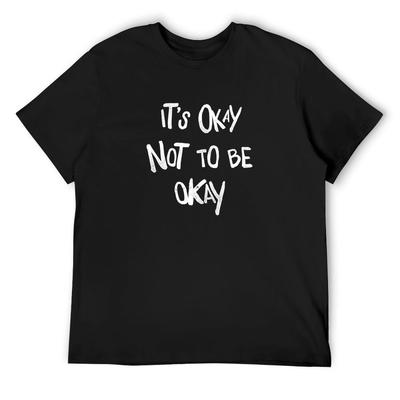 Het is oké om je niet oké te voelen T-shirt voor bewustwording van geestelijke gezondheid zwart voor een jongen blue archive baggy shirts t-shirts voor mannen pakket