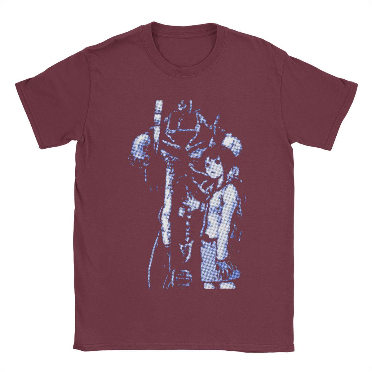 

Мужские футболки Serial Experiments Lain Amazing Cotton Tee Shirt Short Sleeve Manga Anime T Shirts Crewneck Tops Summer XXXXXL бордовый