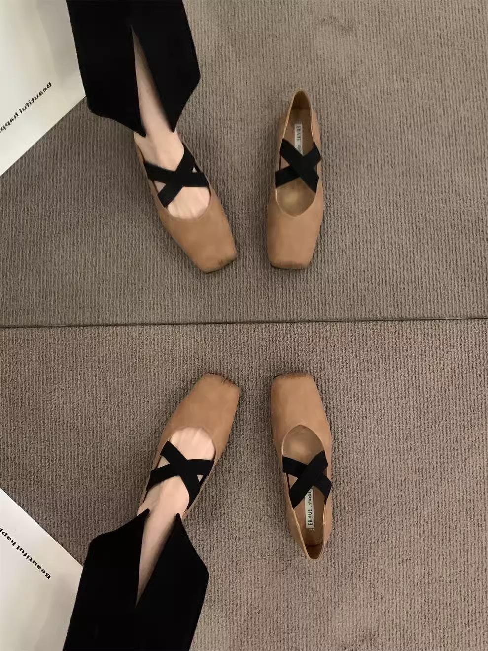 

French retro new Chinese single shoes with skirt Mary Jane shoes ballet shoes spring and summer soft-soled women s shoes flat shoes 40 хаки