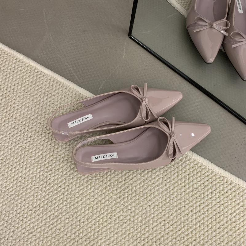 

Bow Baotou Sandals Women s 2025 New Niche Design Versatile Commuter Dating Invisible Wedge Heel Women s Shoes 39 фиолетовый