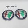 jhtgu3 7pcs forAlfa Romeo Car emblem Wheel Cover caps front Hood badge rear Trunk Steering sticker Styling 2x74mm 4x60mm cap 1x40mm