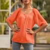 Women Blouse Short Sleeve Summer Casual Top