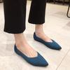 Fashion Sharp pointed shallow mouth flat sole new solid color knitted casual fashion simple versatile women's flat sole shoes
