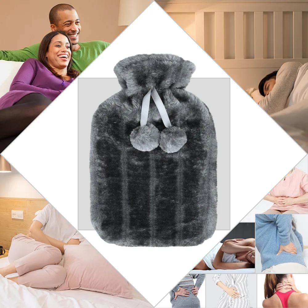 2000ml Duży Termofor z Pogrubionym Pluszowym Pokrowcem Ogrzewacz do Rąk Termopak Brzuch Natychmiastowe Ciepło Zima Wielorazowa Butelka Grzewcza