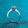 S925 Sterling Silver Women’s Ring - 1 Carat Moissanite, Korean Six-Prong Fashion Style