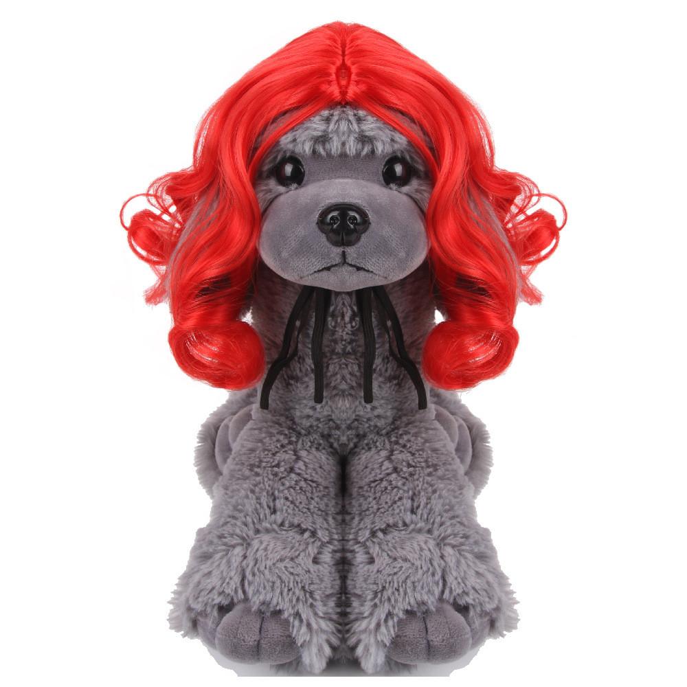 

Adorable Red Wavy Hair Wig For Dogs And Cats Versatile Pet Fashion Accessory