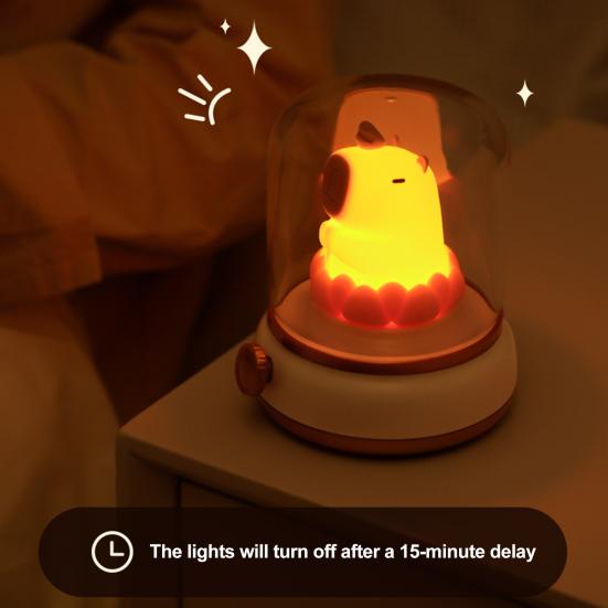 Capybara Nachtlicht Niedliche Wiederaufladbare Lampe Dimmbar Timerfunktion Dual-Modus LED Nachttischlampe Tischdekoration
