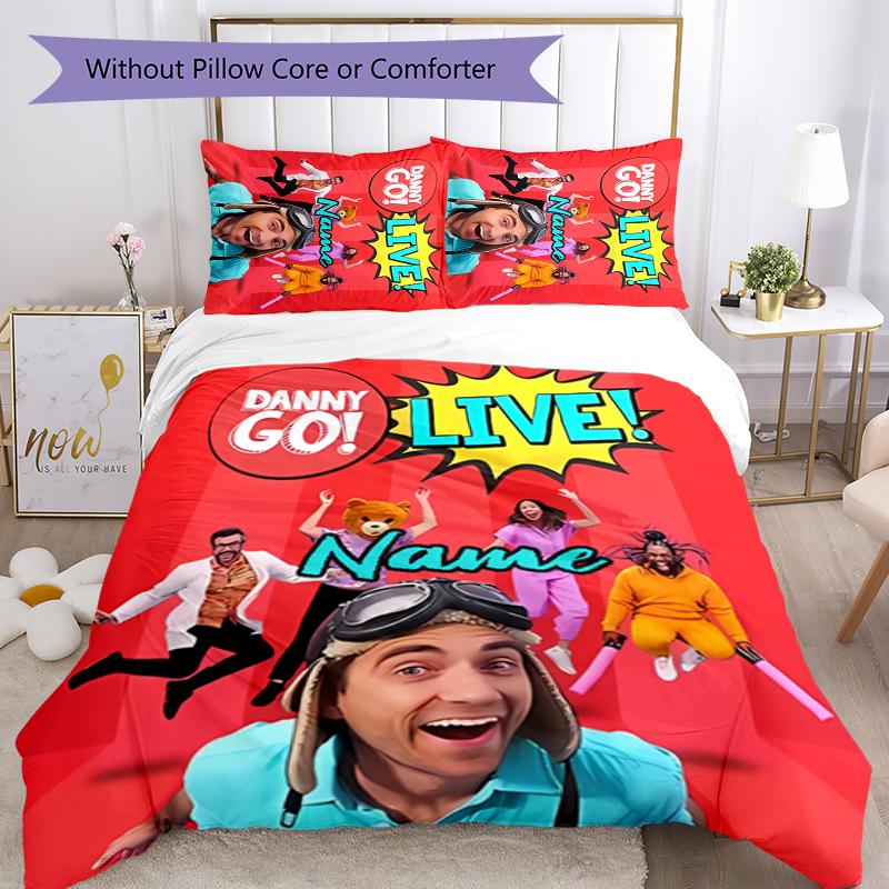 3pcs Custom Name Danny Go Bedding Set Duvet Cover Closure Includes 1 Duvet Cover & 2 Pillowcases for All Seasons Bedroom Decor