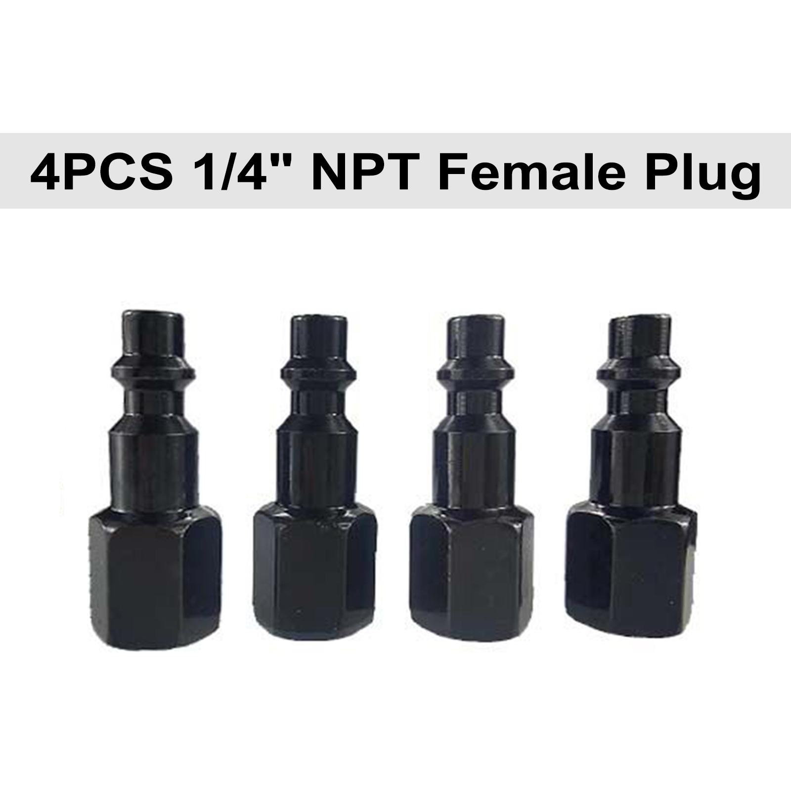 

12PCS 1 4 NPT Air Coupler & Plug Kit, Industrial Type D Quick Connector Set, Air Compressor Hose Fitting Kit (Black) чорний