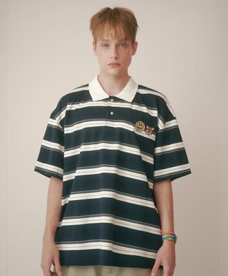MISTER CHILD Mr. Bear Collared T-Shirt Navy