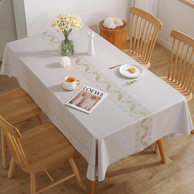Tablecloth Fabric Waterproof And Oil-Proof Leave-In Rectangular Tablecloth Dining Table Cloth Coffee Table Pvc Student Desk Mat
