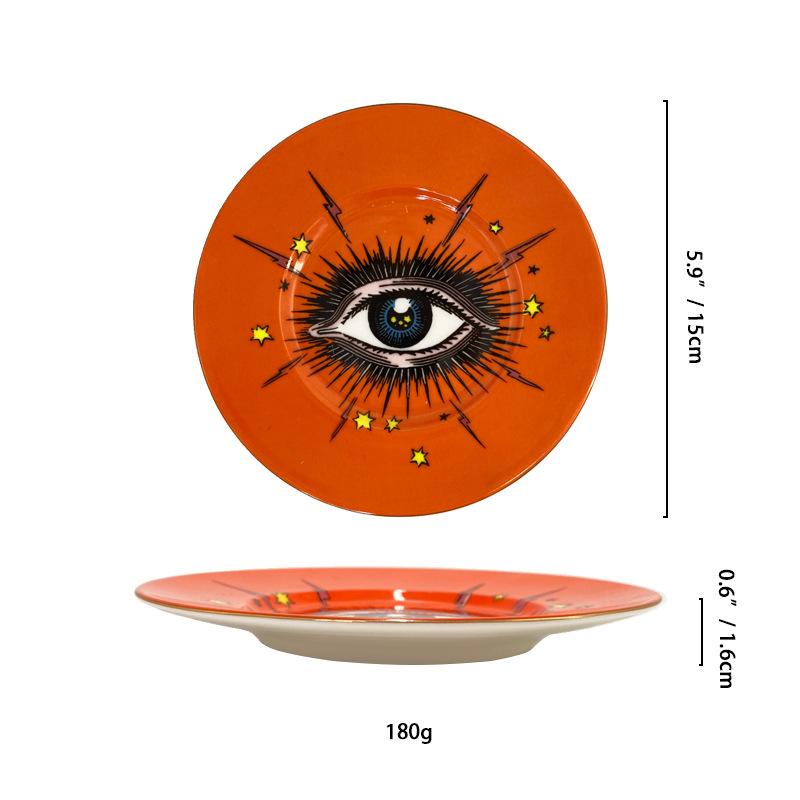 

Creative Eye Wall Hanging Plates Retro Jewelry Tray Art Living Room 8-inch Hanging Jewelry Storage Tray Home Decor Items