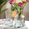 Nordic Glacier Glass Vase for Fresh Flowers, Large Transparent Hydroponic Flower Arrangement Decor for Living Room.
