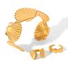 18K Gold Plated Ocean Style Shell & Titanium Steel Women's Bracelet - Non-Fading