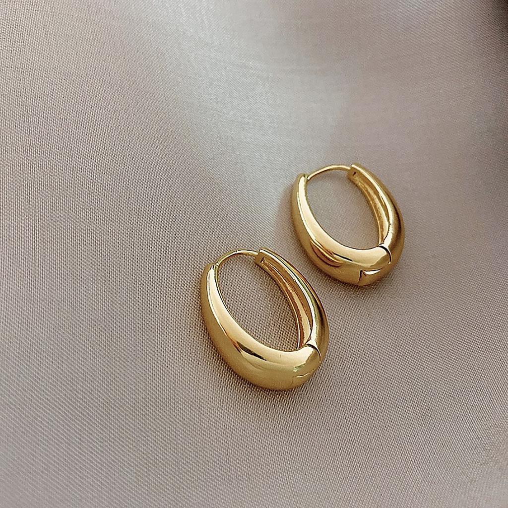 Simple Hollow U-Shaped Earrings for Women Stainless Steel Infinity Earrings 18k Gold Plated Daily Jewelry Gift
