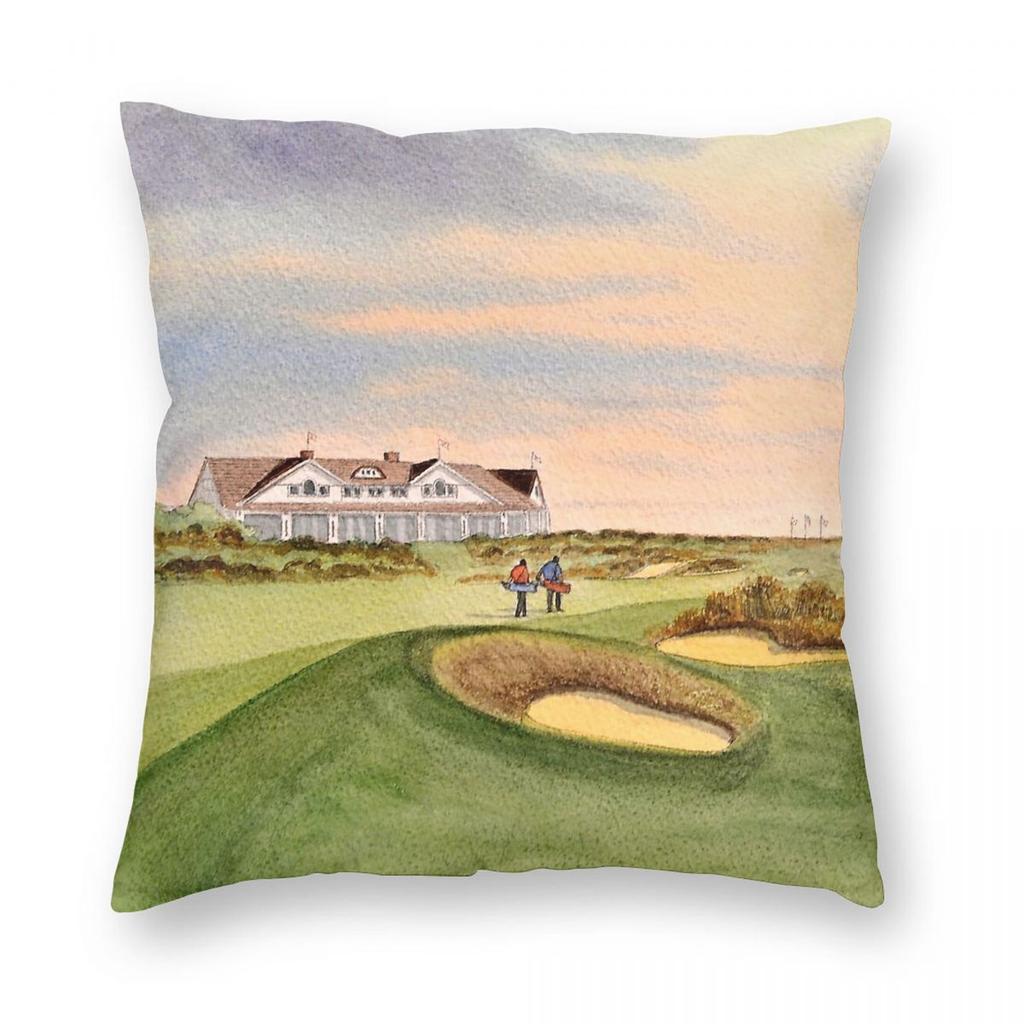 Kiawah Island Ocean Golf Course Square Pillowcase Polyester Linen Velvet Pattern Zip Decor Pillow Case Sofa Seater Cushion 45X45
