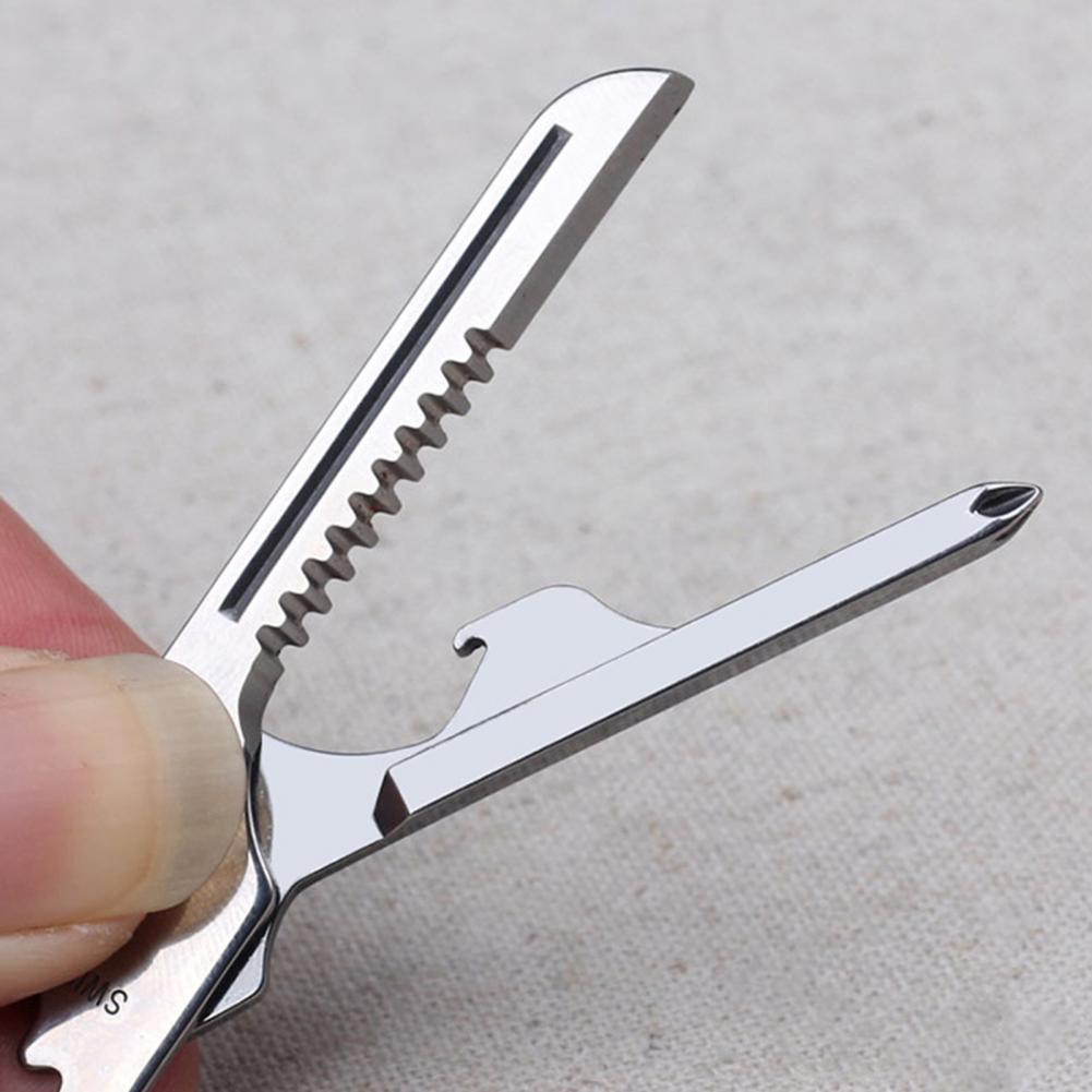 Camping Multi Function Folding Tool Keychain Opener Screwdriver 8 In 1 Utility Outdoor Survival Rescue Pocket Plier KeyRing