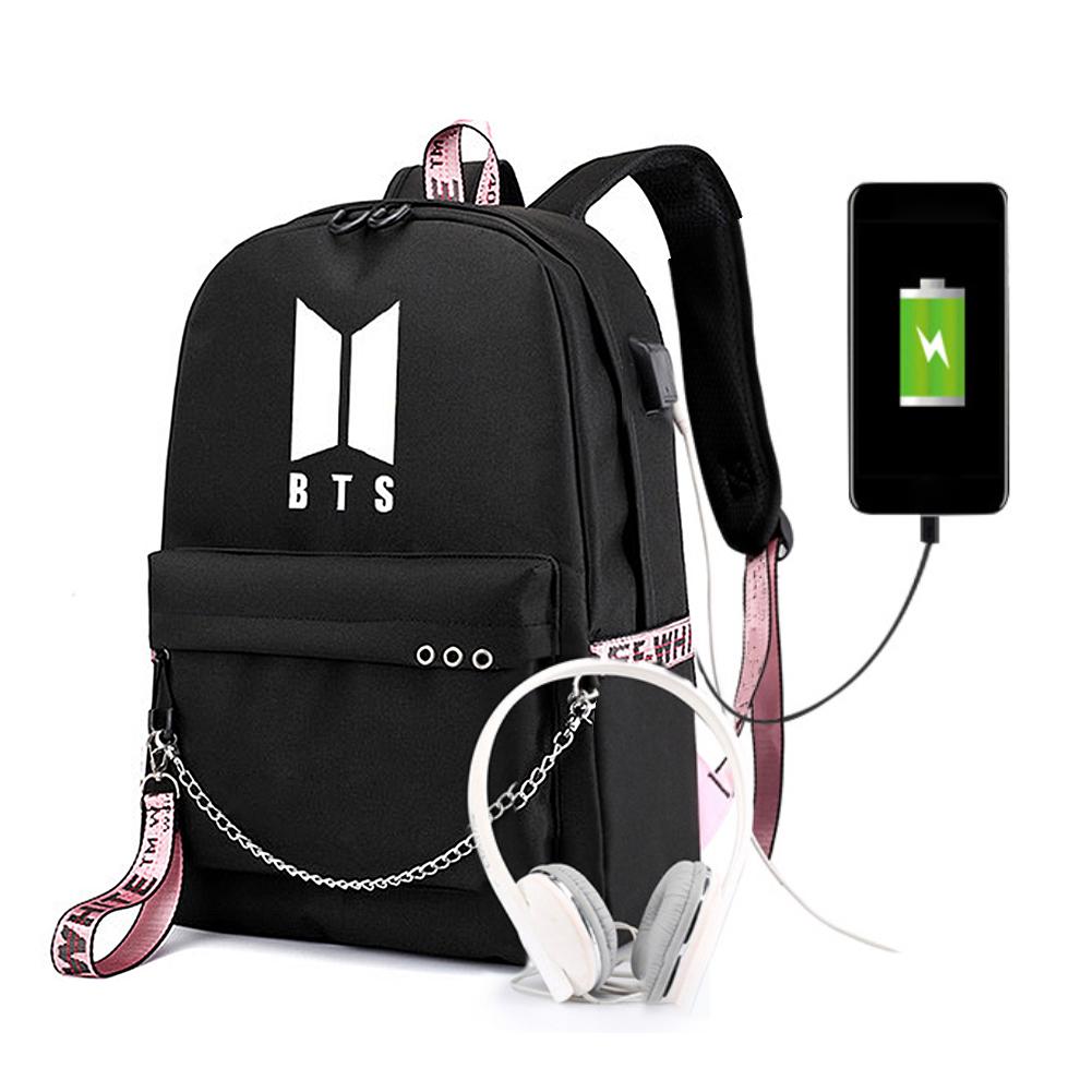 Buy Bts Bangtan Boys Style Backpack Fashionable Letter Webbing