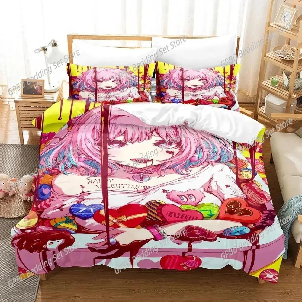 3d Printing Anime Riamu Yumemi Kawai Young Girls Beding Set Bedrom Soft Modern Bedspreads Comefortable Soft Duvet Cover Quilt Pilowcase