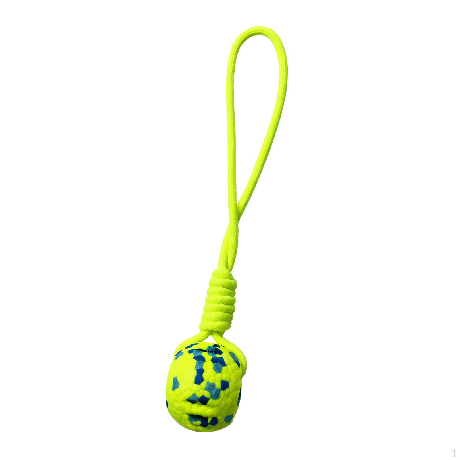 

Dog Training Ball with Rope for Interactive Play And Exercise fluorescent yellow