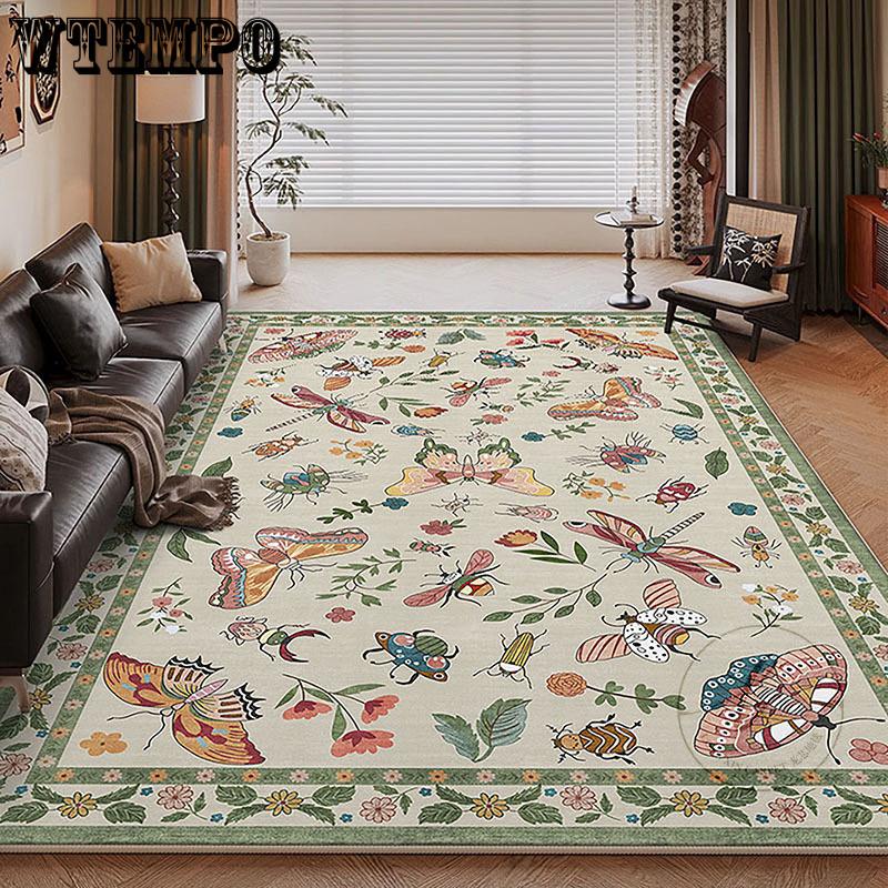 Living Room Floor Mat Large Area Fully Covered Bedroom Carpet Antique Style Bedside Carpet