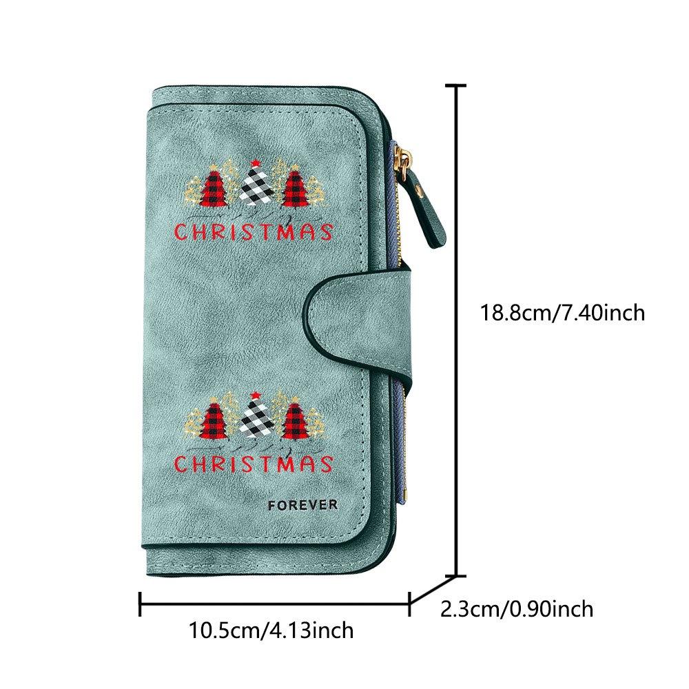 Christmas Decorative Printed Long Wallet Multifunctional Portable Coin Purse With Clasp Large Capacity Clutch Bag Suitable For Daily Commuting Fun
