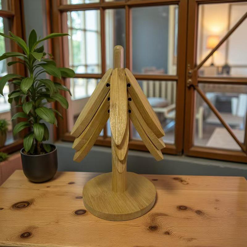 Black Walnut Heat-Resistant Coaster Set - Wooden Table Decoration, Anti-Scalding Insulation Pad.