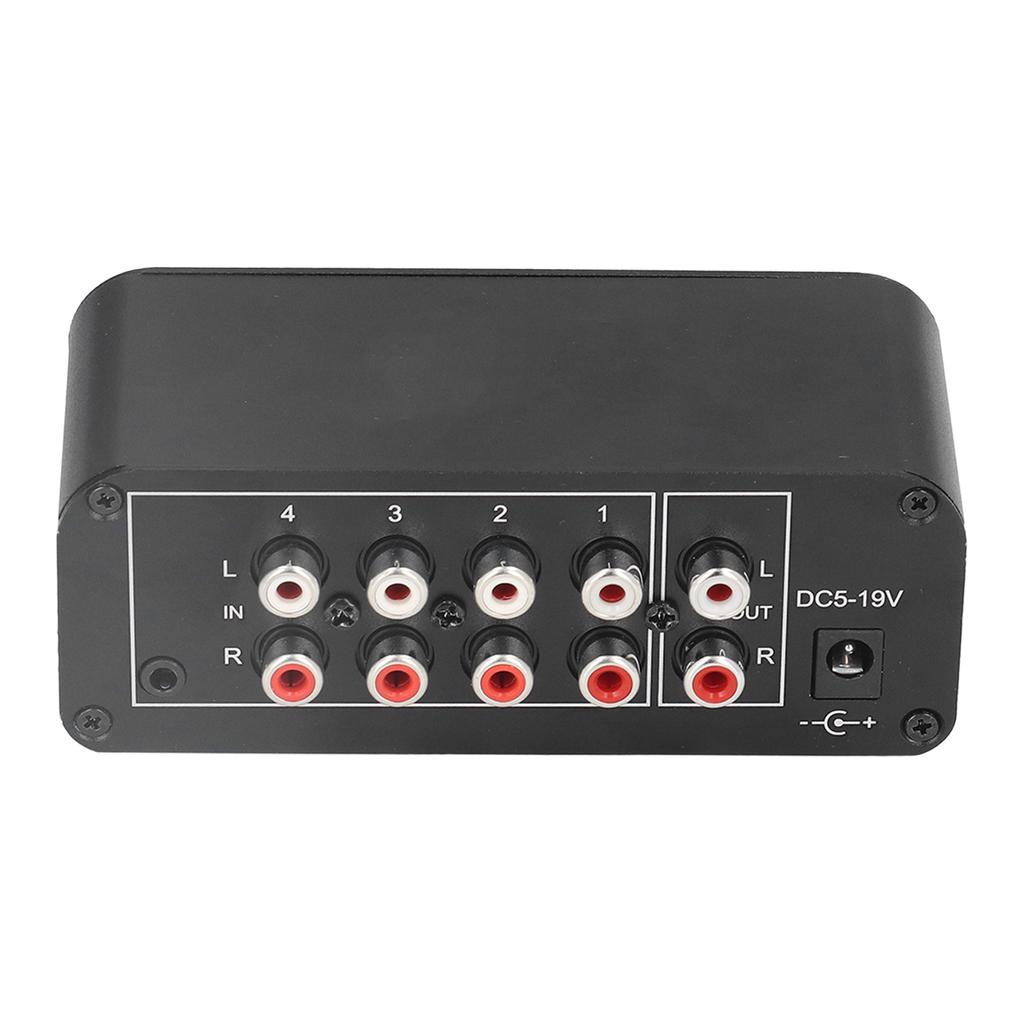 Stereo Sound Mixer 4 Channel RCA Input and Output Mini Stereo Mixer with Separate Volume Controls for Headphones
