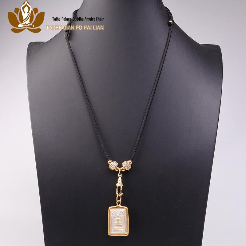 Gold Thangka Amulet Adjustable Necklace Pendant