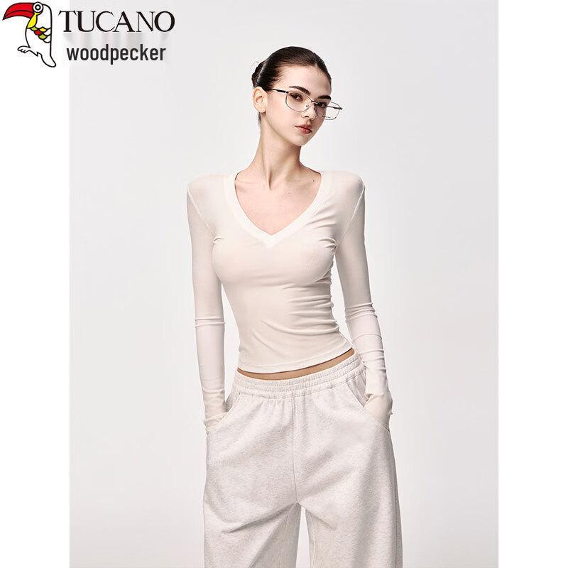 Woodpecker Women's V-Neck Long Sleeve Slim Fit Knit Top