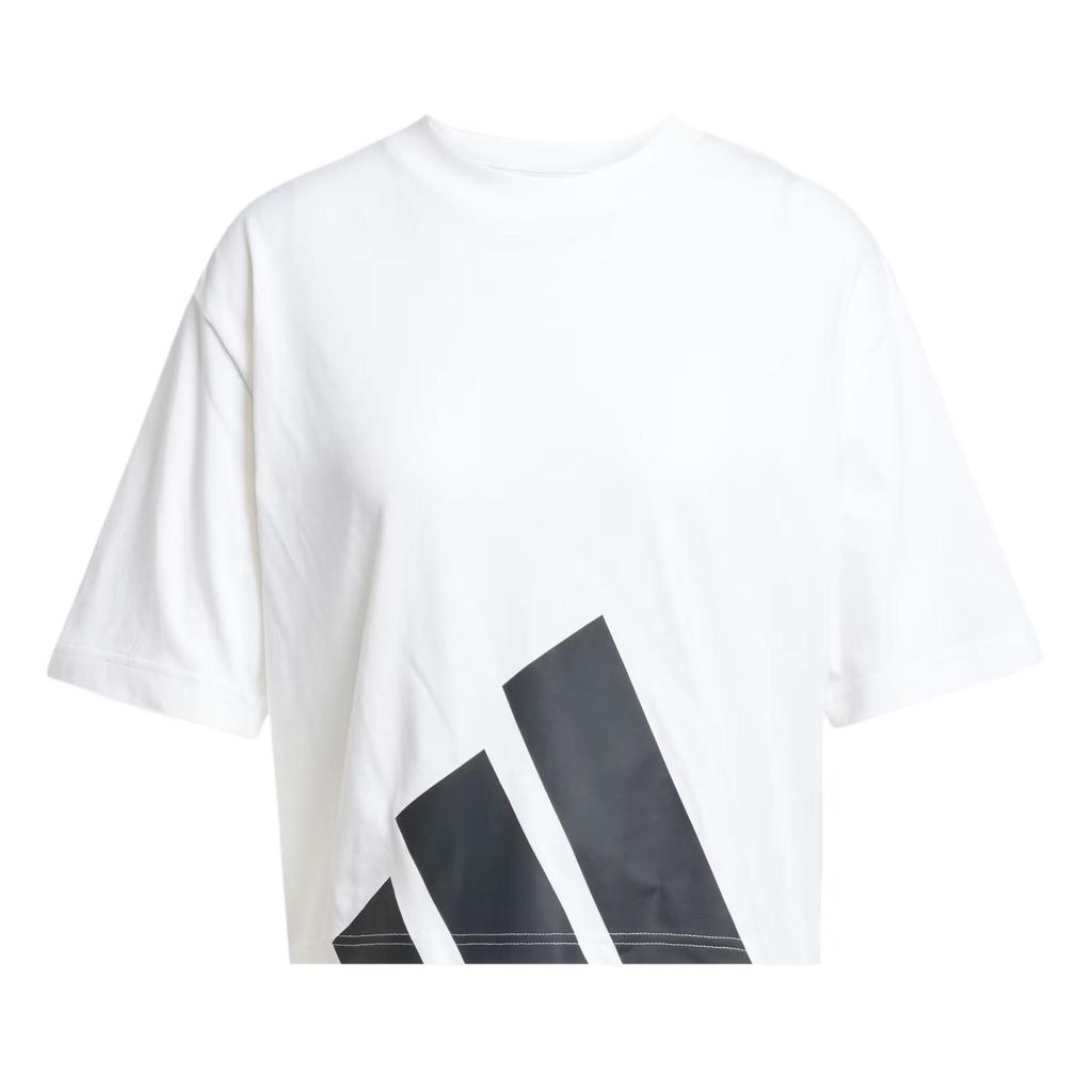 Adidas Essentials Comfortable Soft Breathable Loose Short Sleeve Drop Shoulder T-Shirt Women Tops White JG8737