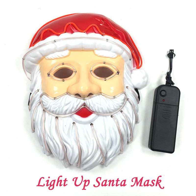 Funny Led Santa Claus Full Face Mask Christmas Santa Mask Christmas Cosplay Costume Accessory Festive Party Head Cover