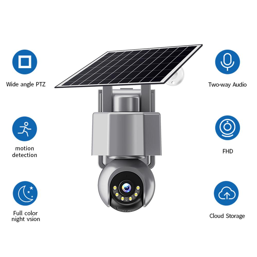 AOV Solar Outdoor Camera – 4G & WiFi Wireless, 360° Full View Security with Color Night Vision