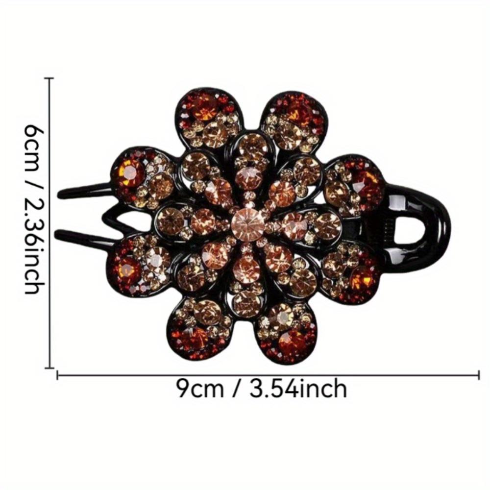 Elegant Vintage Flower Crystal Hair Clip-Large Duckbill Hair Accessory,Flower Shape,Ideal Mother's Day and Valentine's Day Gift
