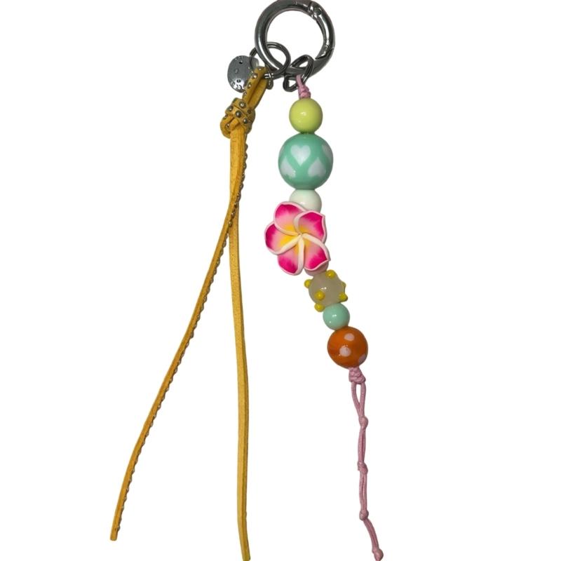 Colorful Sunflower Beaded CCD Charm Keychain For Phone Bag Keys And Accessories With Mushroom Flower Design жёлтый