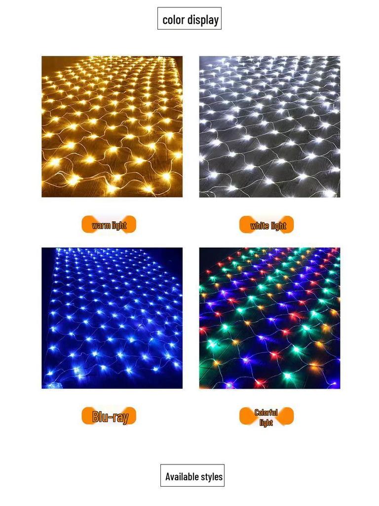 Outdoor LED Fishing Net Lights, Waterproof Starry Sky Mesh for Courtyard, Lawn, and Tree Decoration