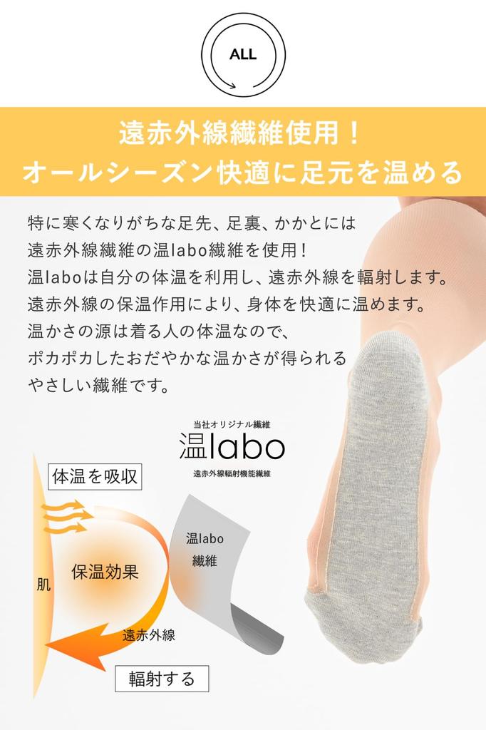Onlabo Foot Cover Organic Cotton Foot Cotton Beige One Beige X Stockings, 2-Pair Set, Women's Knee-High Stockings, Run-Resistant, Covers, Soles,