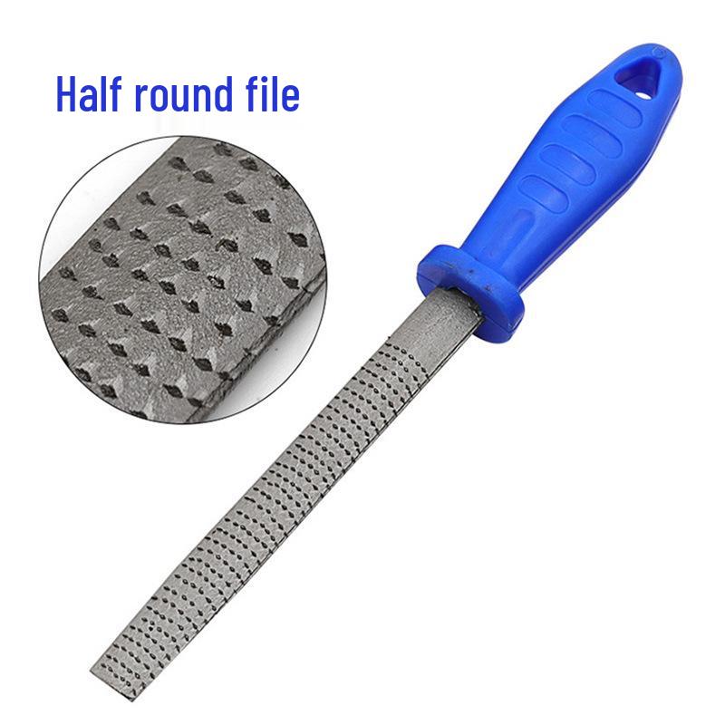 6-Inch Woodworking File Set: Half-Round, Flat, Round Handheld Steel Files with Handles for Sanding Wood