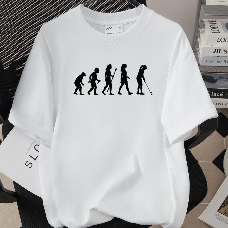 Unisex Golf Print Pure Cotton Short-Sleeve T-Shirt